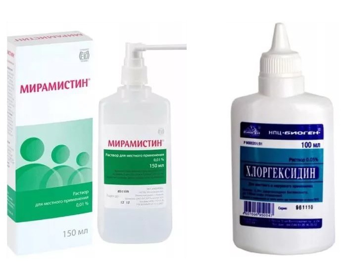 Хлоргексидин и мирамистин Растворы для промывания уретры